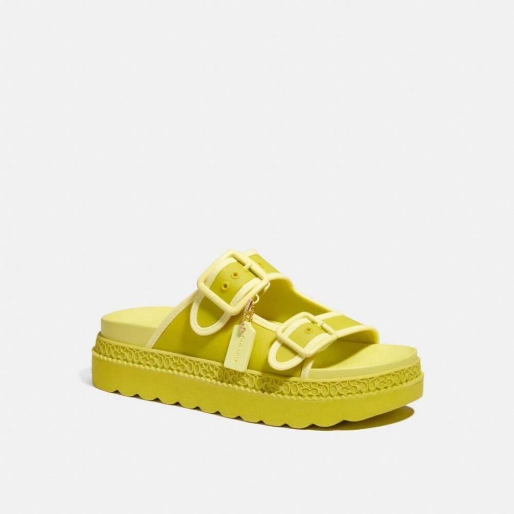 COACH Lime Green Platform Lucy Sandal Size 9